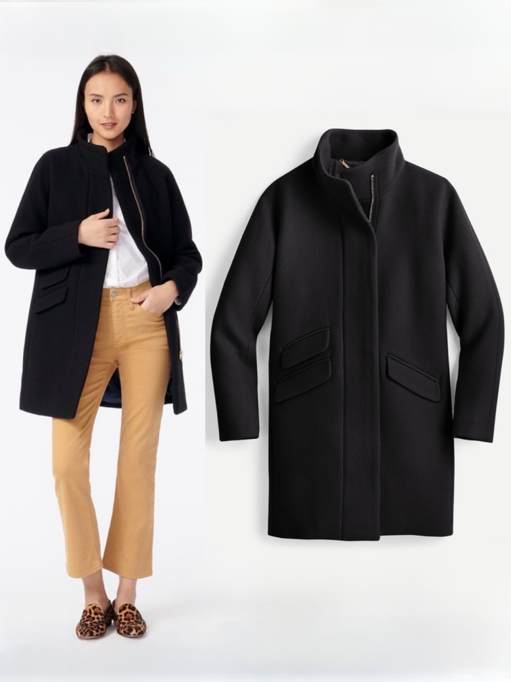 J. Crew Cocoon Italian Stadium Cloth Wool Coat